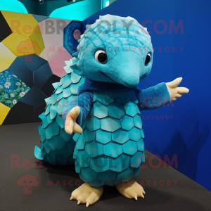 Cyan Pangolin mascotte...