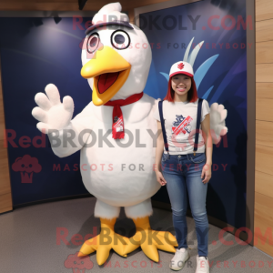 Maskot karakter av en hvit...
