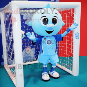 Sky Blue Soccer Goal maskot...