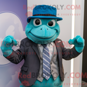Mascot character of a Cyan...