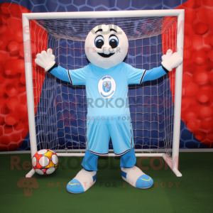 Sky Blue Soccer Goal maskot...