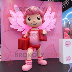 Pink Cupid maskot kostume...