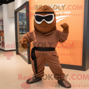 Mascot character of a Brown...