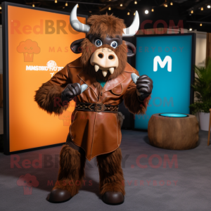 Brun Minotaur maskot...