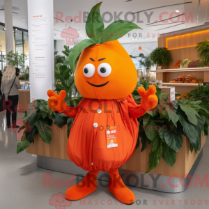 Maskotkarakter af en orange...