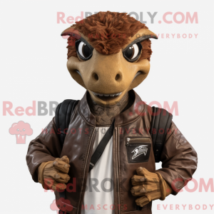 Mascot character of a Brown...