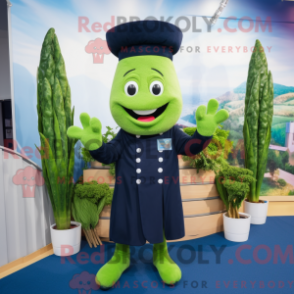 Personagem de máscara de Navy Asparges com macacão e gorros - Mascotes de espargos - REBROKO_380716 - RedBrokoly.com