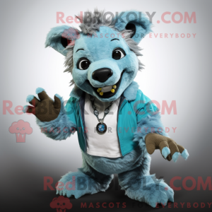 Mascot character of a Cyan...