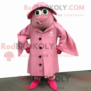 Mascottefiguur van een roze...