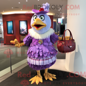 Maskot karakter af en lilla...