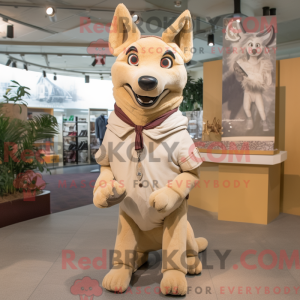 Mascot character of a Beige...