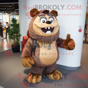 Mascot character of a Brown...