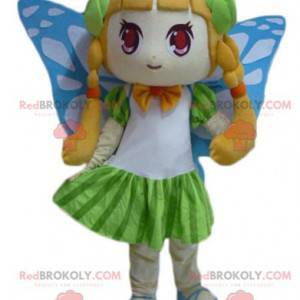 Cute girl mascot with butterfly wings - Redbrokoly.com
