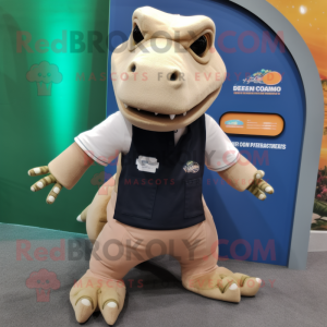 Beige Iguanodon maskot...