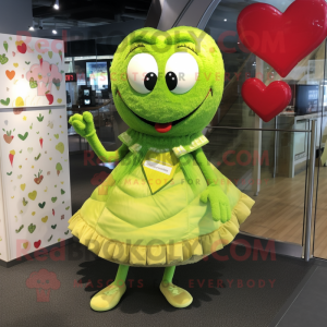 Lime Green Heart maskot...