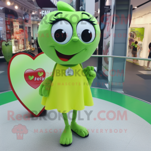 Lime Green Heart mascotte...