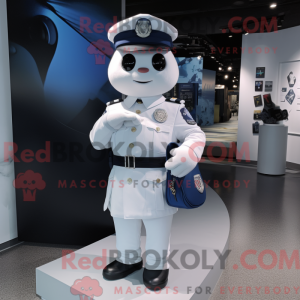 Maskotfigur af en hvid...