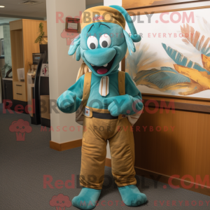 Mascot character of a Teal...
