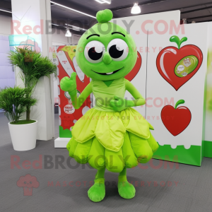 Lime Green Heart mascotte...