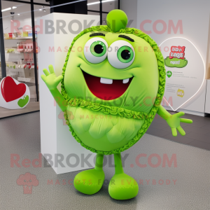 Lime Green Heart mascotte...