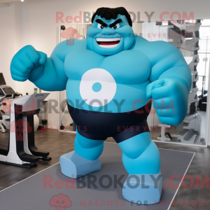 Mascot character of a Cyan...