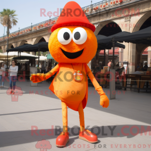 Maskotkarakter af en orange...