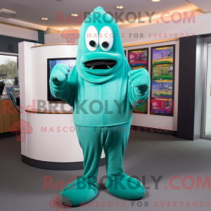 Postava maskota Teal Green...