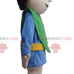 Mascotte de chevalier en tenue bleue et verte - Redbrokoly.com