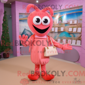 Maskot-karakter af en Pink...