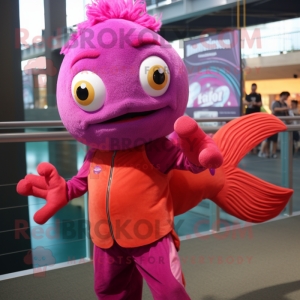 Magenta guldfisk maskot...
