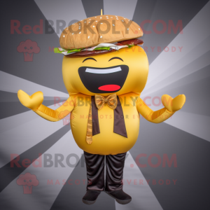 Gold Hamburger maskot...