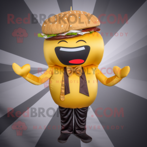 Goud Hamburger mascotte...