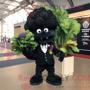 Maskot karakter af en sort...