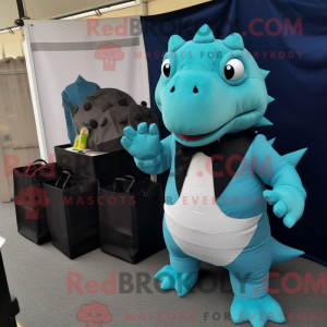 Mascot character of a Cyan...