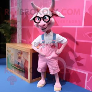 Pink Goat mascotte kostuum...