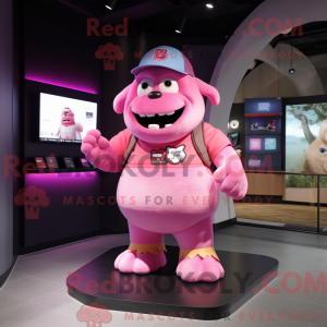 Maskotkarakter af en Pink...