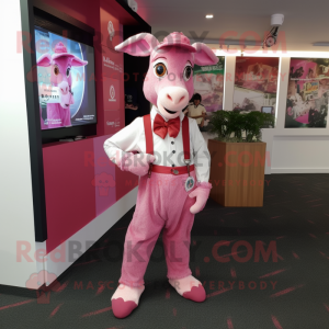 Pink ged maskot kostume...