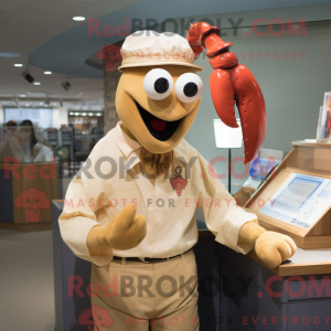 Postava maskota Tan Lobster...