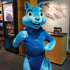 Blue Squirrel maskot kostym...