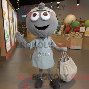 Maskot-karakter av en grå...