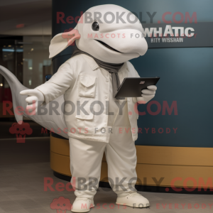 Maskotkarakter af en hvid...