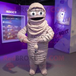 Lila Mummy maskot kostym...
