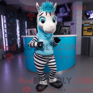 Mascot character of a Cyan...