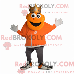 Maskotfigur af en orange...