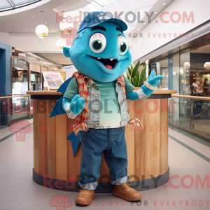 Mascot character of a Teal...