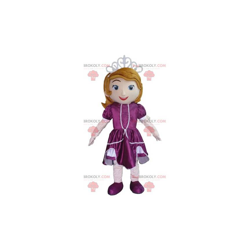 Principessa mascotte con un vestito viola - Redbrokoly.com