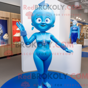 Maskottchenfigur mit blauem...
