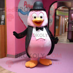 Różowy pingwin postać w...