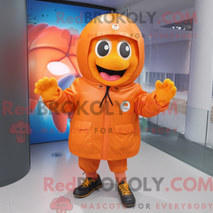 Maskotkarakter af en orange...