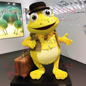 Yellow Frog maskot kostume...